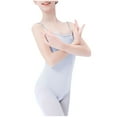 thumbnail image 2 of Teen Girls Ballet Leotards Size 3-14 One-Piece Sleeveless Rompers Toddler Kids Elegant Solid Stretchy Backless Dance Athletic Jumpsuits, 2 of 6