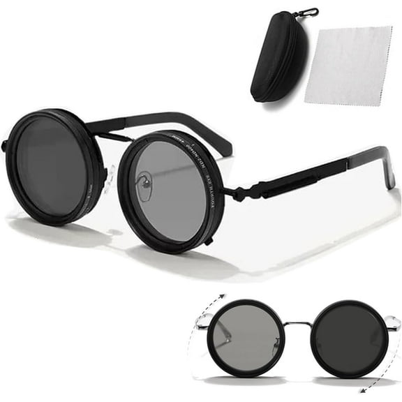 Vision Guard Sunglasses 1-9 Gears Adjustable Visionguard NF Sunglasses Tint Polarized Round Glasses Built-in ND Filter