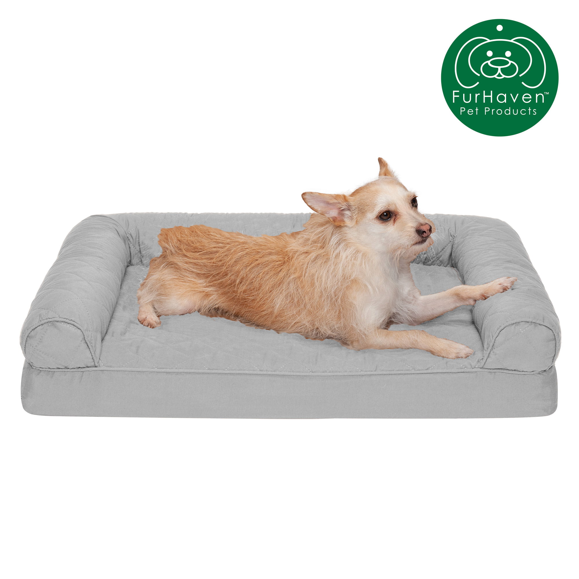 Multiple Colors Two-Tone L Shaped Corner Sofa Couch Orthopedic Dog Bed and More for Dogs and Cats Plush Living Room Sofa-Style Orthopedic Dog Bed and Styles Sizes Furhaven Pet 