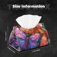 thumbnail image 5 of Fuzoiu Colorful Butterfly Cluster Print Tissue Box Cover, PU Leather Tissue Holder,Decorative Facial Paper Organizer for Bathroom Living Room Bedroom Countertop Office Desk Car Home, 5 of 7