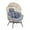 Gray, variant on Costway Oversized Egg Style Chair with Cushions & Headrest Heavy-Duty Metal Frame for Yard Grey