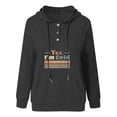 thumbnail image 5 of ICHUANYI Clearance Women Long Sleeves Casual Printing Crewneck Sweatshirt Loose Hooded Drawstring Pocket Tops(Black, M) ICHUANYI WER2023081006021, 5 of 5