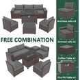 thumbnail image 4 of Gotland Outdoor Higher Density Sponge Patio Furniture Set with 43" Propane Fire Pit Table, 7 Pieces Outdoor Furniture Patio Sectional Sofa Conversation Sets (Grey）, 4 of 5