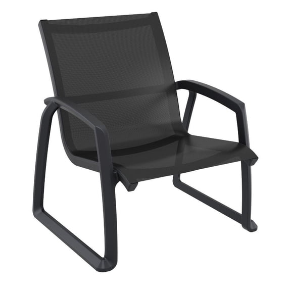 Compamia Pacific Club Arm Chair Black Frame Black Sling