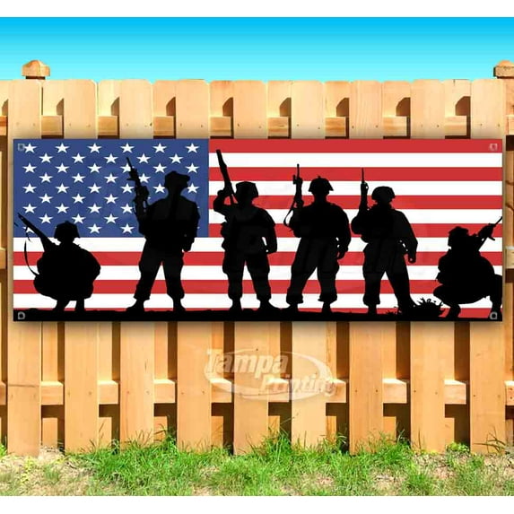 American Flag 13 oz Vinyl Banner With Metal Grommets