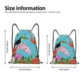 thumbnail image 4 of Easygdp Tropical Jungle Flamingo Drawstring Backpack, Beach Sackpack, Travel Sackpack Lightweight for Sports, Gym, Travel, Swimming - Medium, 4 of 9