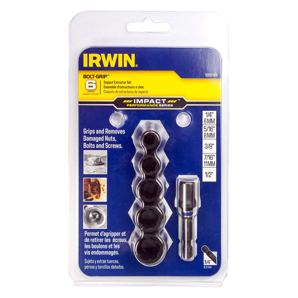 Irwin Tools 1859104 Impact 10MM Bolt Grip Bolt Extractor with 1/4-Inch Hex Adapt 