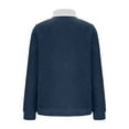 thumbnail image 7 of yoeyez Sherpa Fleece Hoodies for Women Winter Fuzzy Oversized Color Block Pullover Hoodie Soft Comfy Cozy Pajamas Tops with Pockets Navy,XL, 7 of 7