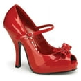 thumbnail image 2 of 4 1/2" Heel, 3/4" Hidden P/F Open Toe Mary Jane W/ Bow - Red Pat, 8, 2 of 2