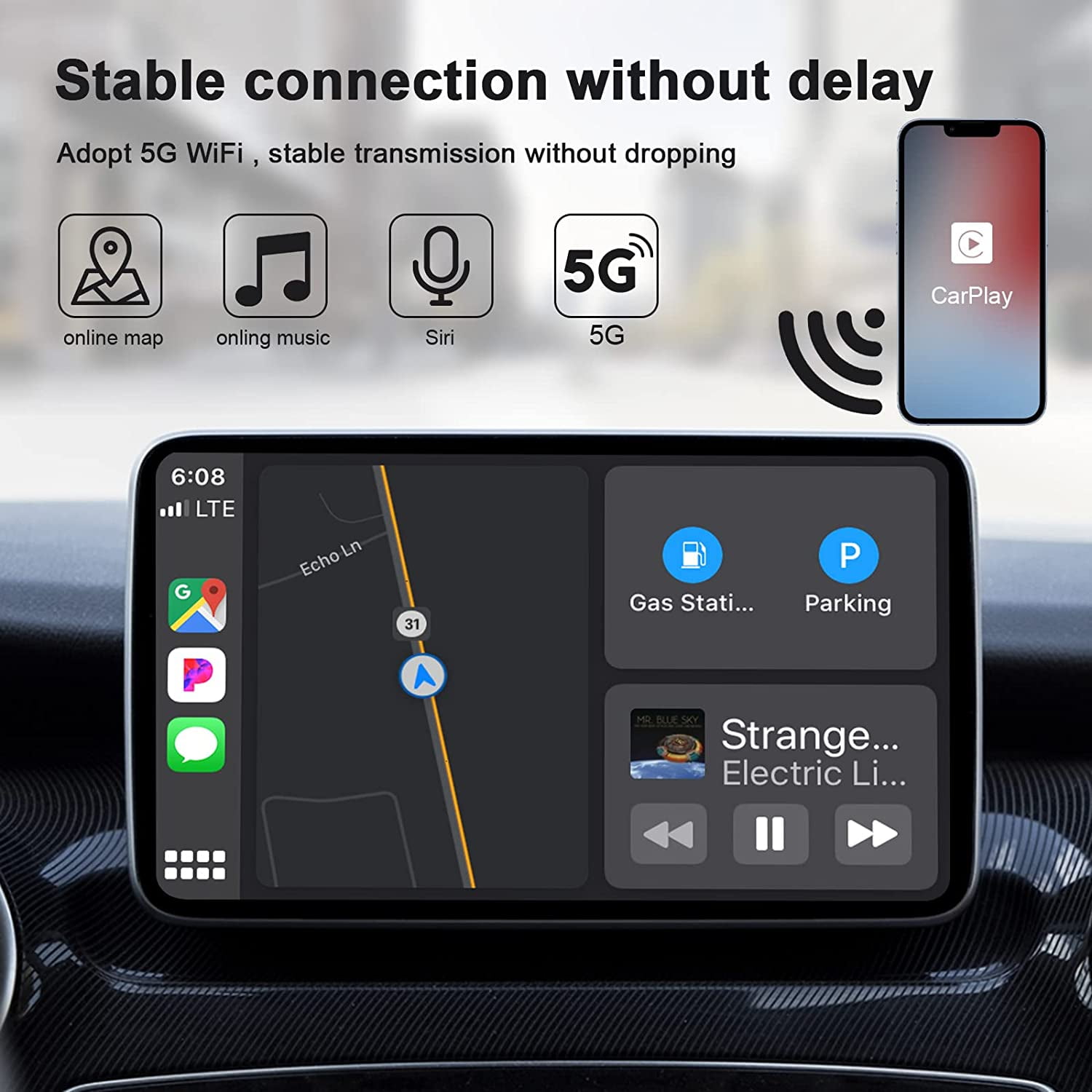 OTTOCAST CarPlay Android Auto Adapter U2-X Pro - 2 in 1 CarPlay Dongle,  Newest User System Plug & Play 5G WiFi Faster Connection Fit for Wired  Apple