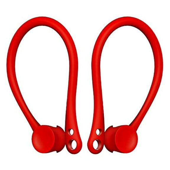 Single Pair EarHooks for AirPods, Anti-Lost Secure Earhook Holder Ear Attachment Loops for Apple AirPods 1 & 2 Earphone Earbuds Earpods (Red)