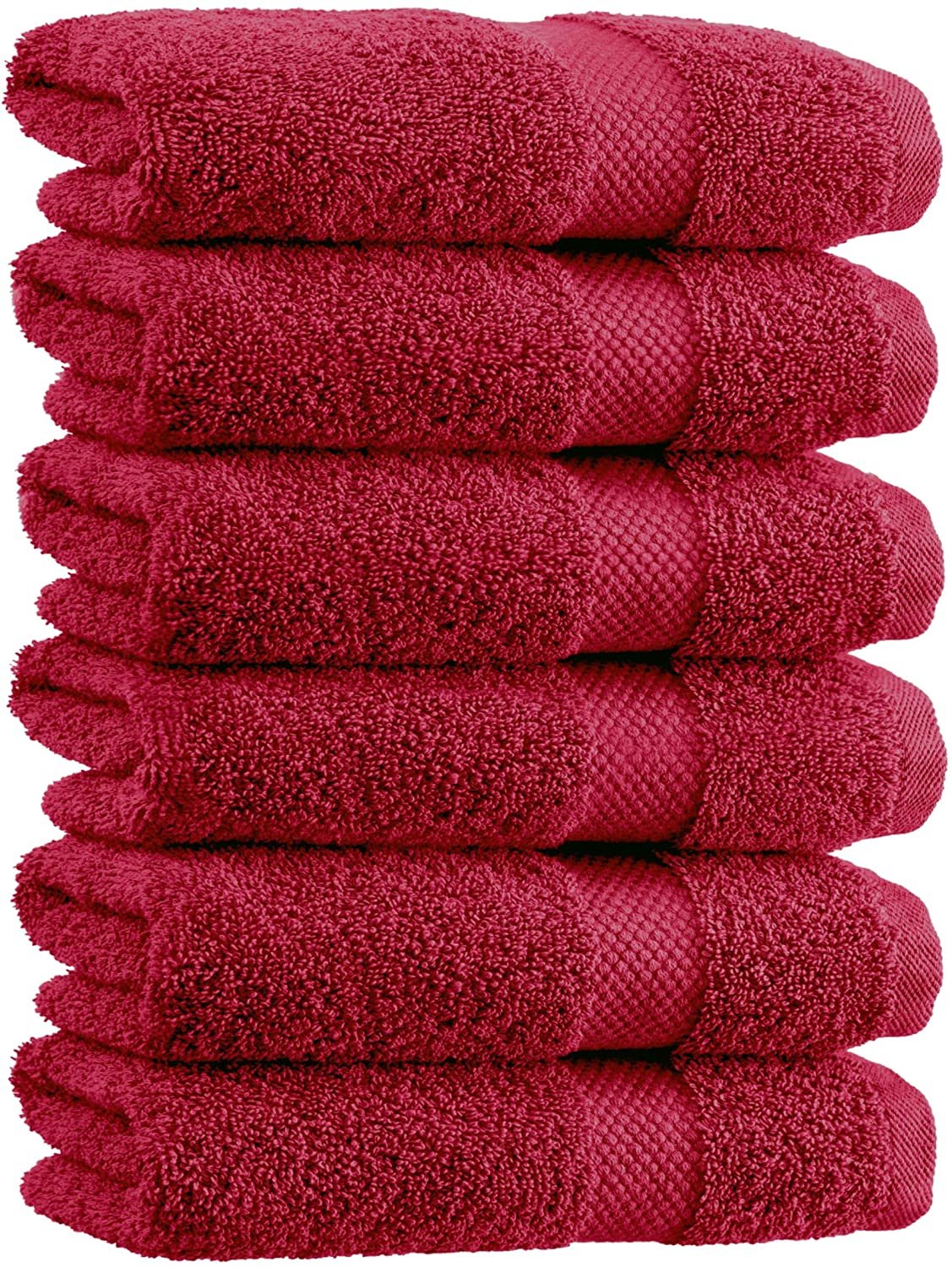 Luxury Burgundy Hand Towels Soft Cotton Absorbent Hotel towel 6Pack