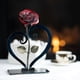 thumbnail image 5 of Gift Hand-forged Wrought Iron Red Metal Rose With Heart - Shaped Stand, 5 of 5