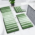 thumbnail image 2 of Findosom Bathroom Rugs Set of 3,Absorbent Non-Slip Machine Washable Bath Rugs, Microfiber Quick Dry Bath Mats for Bathroom Floor Tub Shower Bedroom Kitchen,20"x32"+20"x59"+U Shape 20"x24" Green, 2 of 9