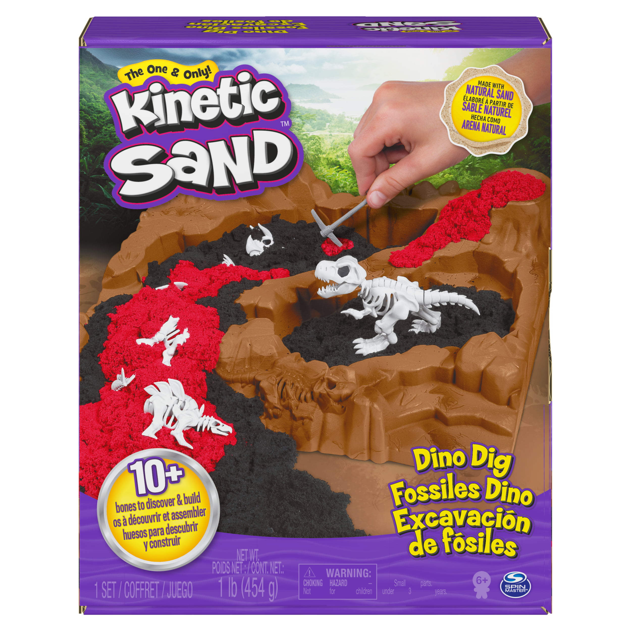 Kinetic Sand, Dino Dig Playset with 10 