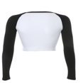 thumbnail image 3 of Femmes Crop Top Manches Longues Slim Fit Casual Pull Tops, 3 of 6
