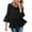 Black, variant on Laqbezok Chic Tiered Ruffle Sequin Top, Women's Round Neck Sparkly Loose Blouse, Elegant Evening Party Fashion Outfit