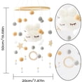 thumbnail image 5 of Wind chimes, wood with felt balls cloud girl bed bell hanging for crib (white), 5 of 5