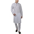 thumbnail image 1 of Royal Men's Linen Kurta Pyjama Set (ROYAL_07_White_Medium), 1 of 1