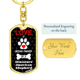 thumbnail image 3 of Miniature American Shepherd Stainless Steel or 18k Gold Premium Swivel Dog Tag Keychain, 3 of 16