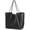 Black, variant on Oversize Pu Leather Tote Women Weekender Bag Shopper Handbag Travel Purse (Black)