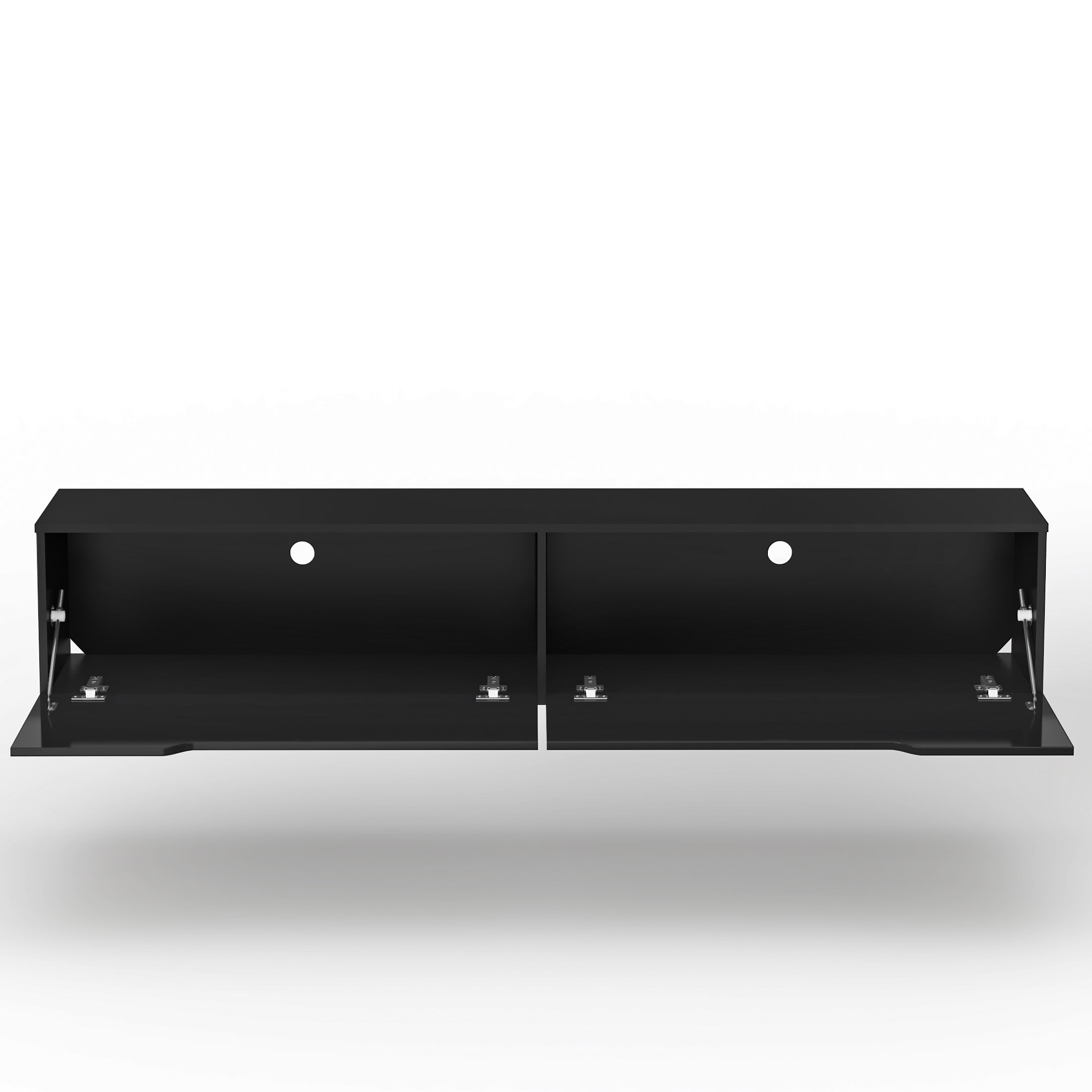 SIKHST LED Floating TV Stand Wall Mounted for 85 inch TV, Media Entertainment Center Console Table with Storage Cabinet for Living Room,Black