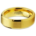 thumbnail image 3 of Charming Jewelers Tungsten Wedding Band Ring 8mm for Men Women Comfort Fit 18K Yellow Gold Plated Beveled Edge Brushed Polished Lifetime Guarantee Size 10, 3 of 5
