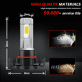 thumbnail image 2 of For Jeep Wrangler 2010-2020 2021 LED Fog Light Bulbs 6000K White Pair H16/5202, 2 of 10