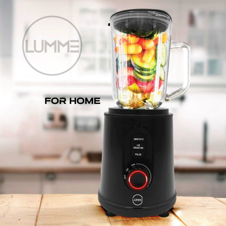 Lumme Countertop Blender 2 in 1 Table Blender, Ultra strong blending  machine, Pulse and ice crush modes, adjustable speed, personal to-go bottle