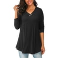 thumbnail image 3 of FOLUNSI Women's Plus Size Tops Casual Blouses Long Sleeve Flowy Tunic Tops m-4xl, 3 of 7