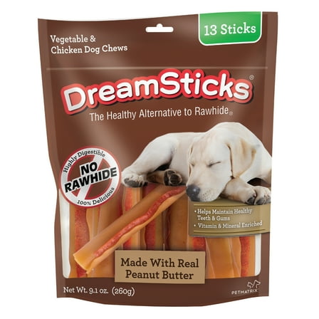 DreamBone DreamSticks with Real Chicken, Rawhide-Free Dog Chews, 9.1 Oz. (13 Count)