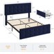 thumbnail image 3 of Qinaqin Queen Size Cama Frame con 4 Almacenamiento Cajones y cm de Alturaeadboard Velvet Upholstered Platform Profundidad Madera Slats Support Button Tufted Profundidadsign, 3 of 7