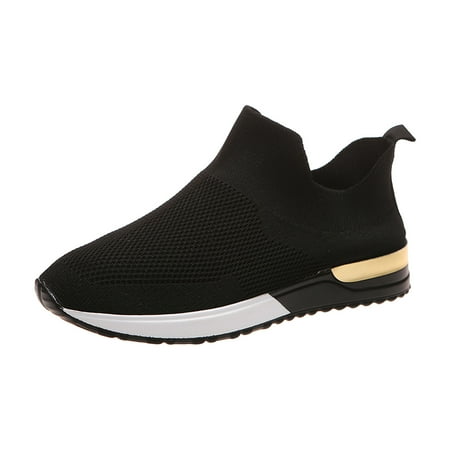 2025 Clearance under $5 asdoklhq Sneakers for Women Sandals Stretch Cloth Large Size Women s Summer Comfortable Casual Sports Shoes Silver 35