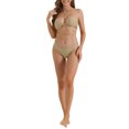 thumbnail image 2 of Conjuntos de bikini halter para mujer INSPIRE CHIC de 2 piezas con lazo doble en la parte trasera, parte inferior triangular, trajes de baño talla X-Large color caqui, 2 of 5