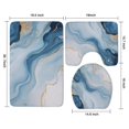 thumbnail image 3 of Blue Marble Gold Line Pattern Bathroom Rugs Sets 3 Piece,Toilet Cover Set,Absorbent Non Slip Bathroom Mats Sets with U-Shaped Contour Rug Toilet Rug Set, 3 of 5