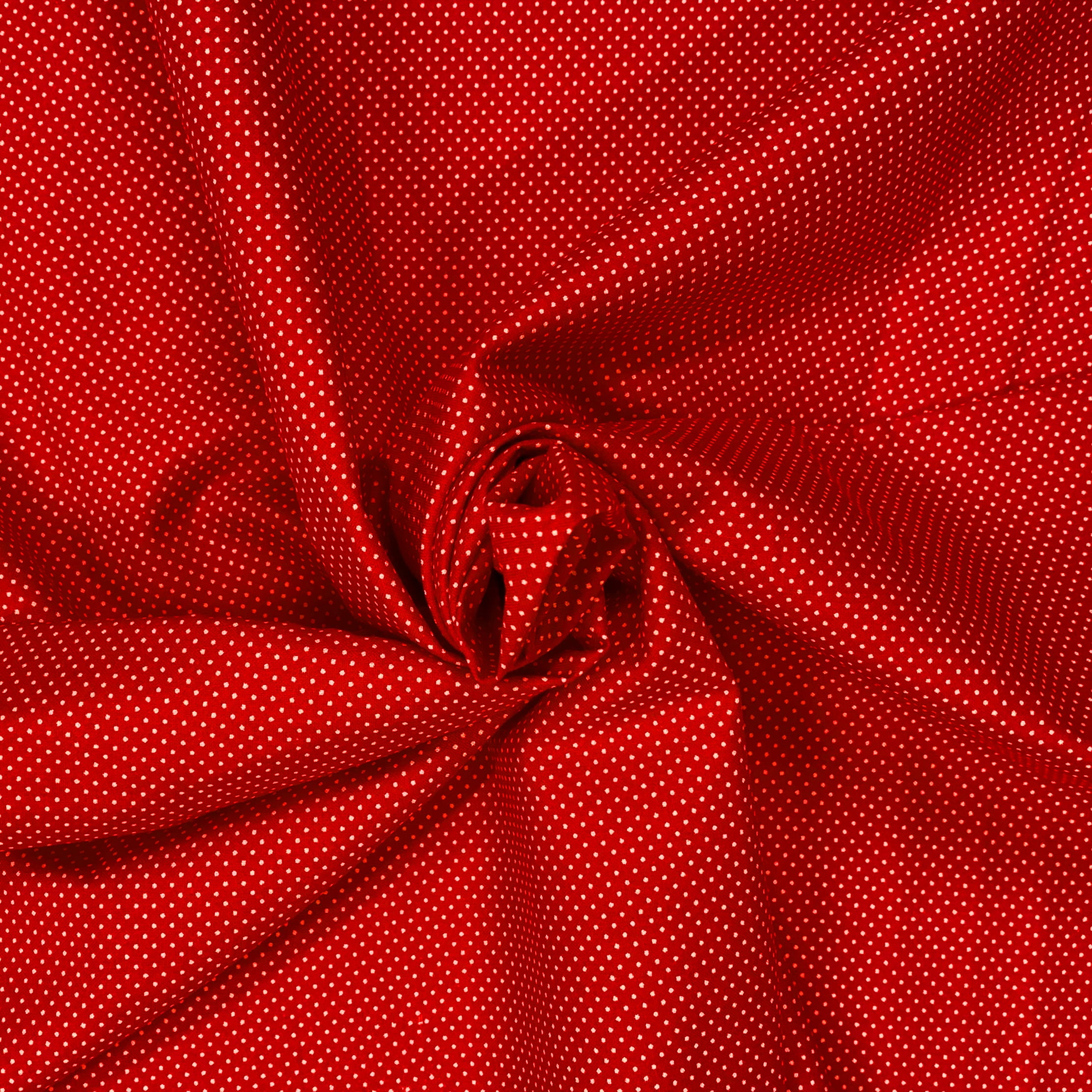 Waverly Inspirations 44" (3 Yards Cut) 100% Cotton Print Quilting Fabric, Red and White Pindots