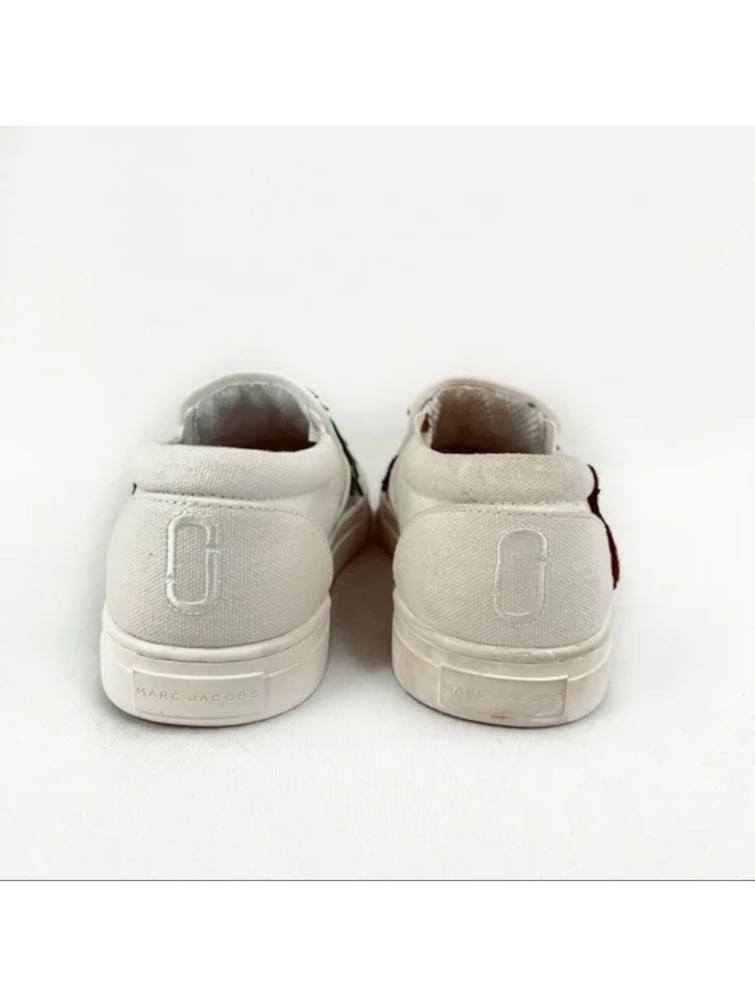 MARC JACOBS Womens White Embellished Goring Mercer Round Toe MARC JACOBS Womens White Embellished Goring Mercer Round Toe