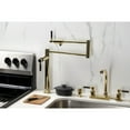 thumbnail image 2 of Kingston Brass KS4702DKL Kaiser Deck Mount Pot Filler Faucet, Polished Brass, 2 of 9