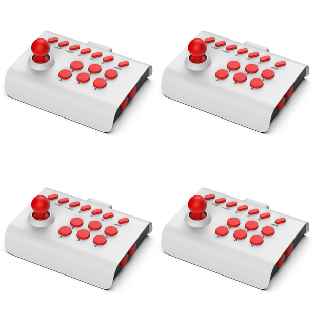 Potable Gamepad 3 Modos Conexión Joystick Gaming Para PS4/PS3/PC (+) Blanco Rojo
