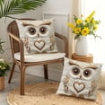 thumbnail image 4 of Funda de almohada de búho blanco, suave, de terciopelo de pelo corto, estampada por una cara, cómoda funda de cojín para sofá, de felpa., 4 of 7