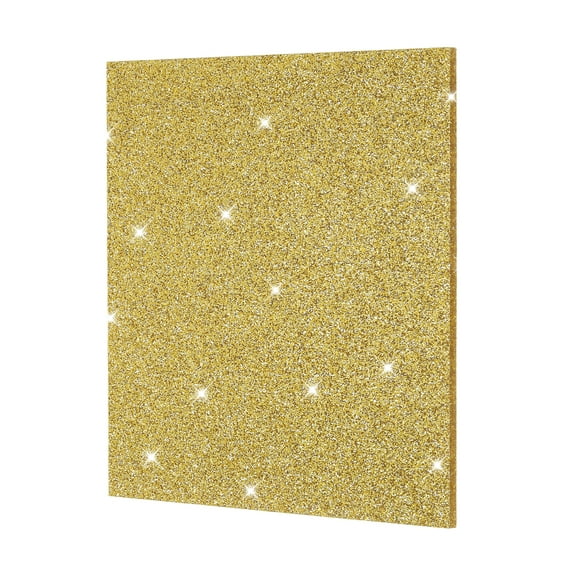 Glitter Acrylic Sheets 1/8" Thick Plastic Sheets 12x12 Inch, Gold