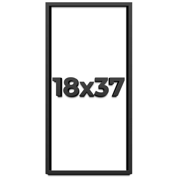 18x37 Shadow Box Frame Black | 1 inches Deep Real Wood Contemporary Shadowbox Display Frame | UV