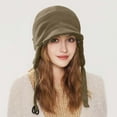 thumbnail image 2 of XIAOCHA Women’S Brimmed Ear‑Flap Beanie，Fleece‑Lined Fall‑Winter Outdoor Trapper,Khaki, 2 of 7