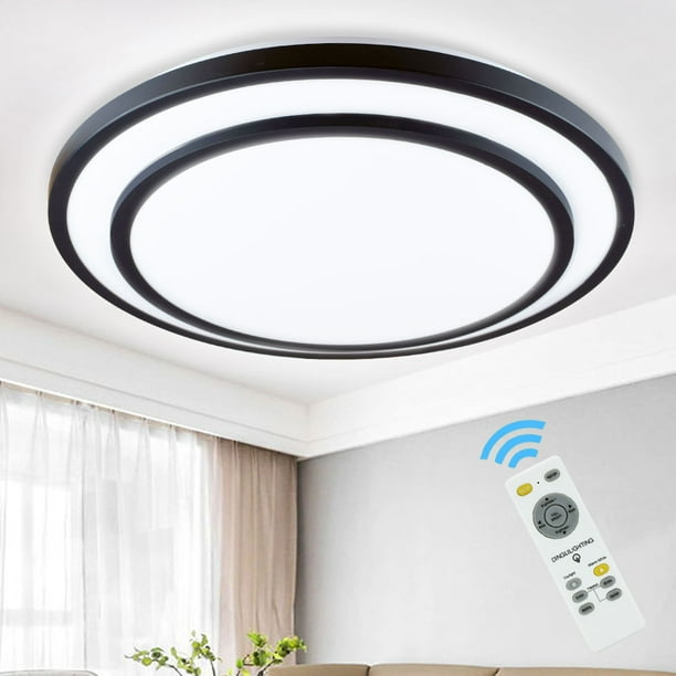 Depuley 20'' 48W Dimmable Remote Control LED Ceiling Light with 3 Color Changeable Modern Black