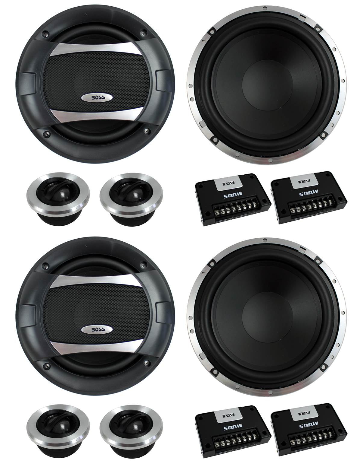 2 Tweeters 350 Watts Max Power 2 6.5 Inch Speakers BOSS Audio Systems