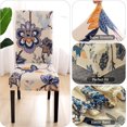 thumbnail image 5 of Dining Room Chair Covers Slipcovers Set of 4, Stretch Spandex Removable Washable Printed Parsons Chair Cover Seat Protector for Dining Room, Hotel, Ceremony, Banquet, Wedding (Flower/Beige), 5 of 6