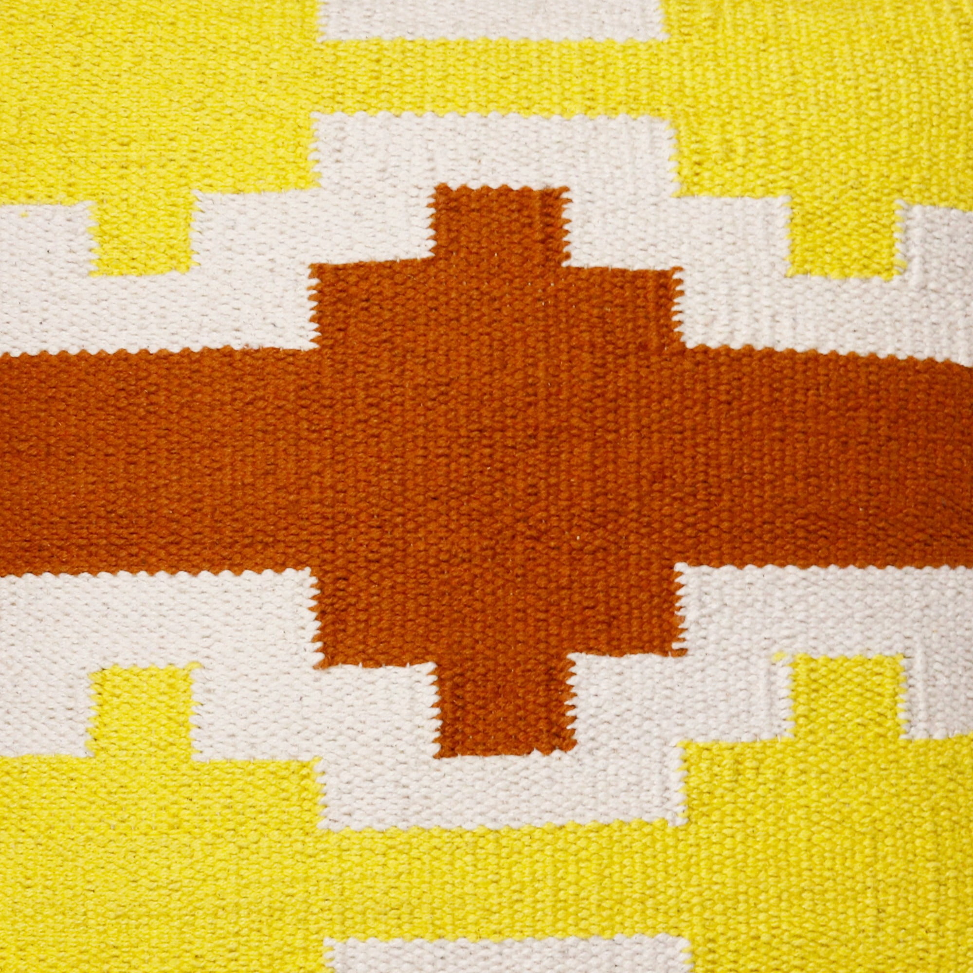 Laddha Home Designs Handwoven Overtufted Geometric Cotton Throw Pillow Cover - 20" - Orange and