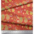 thumbnail image 2 of Soimoi Orange Poly Georgette Fabric Mandala & Paisley Printed Craft Fabric by the Yard 42 Inch Wide, 2 of 3