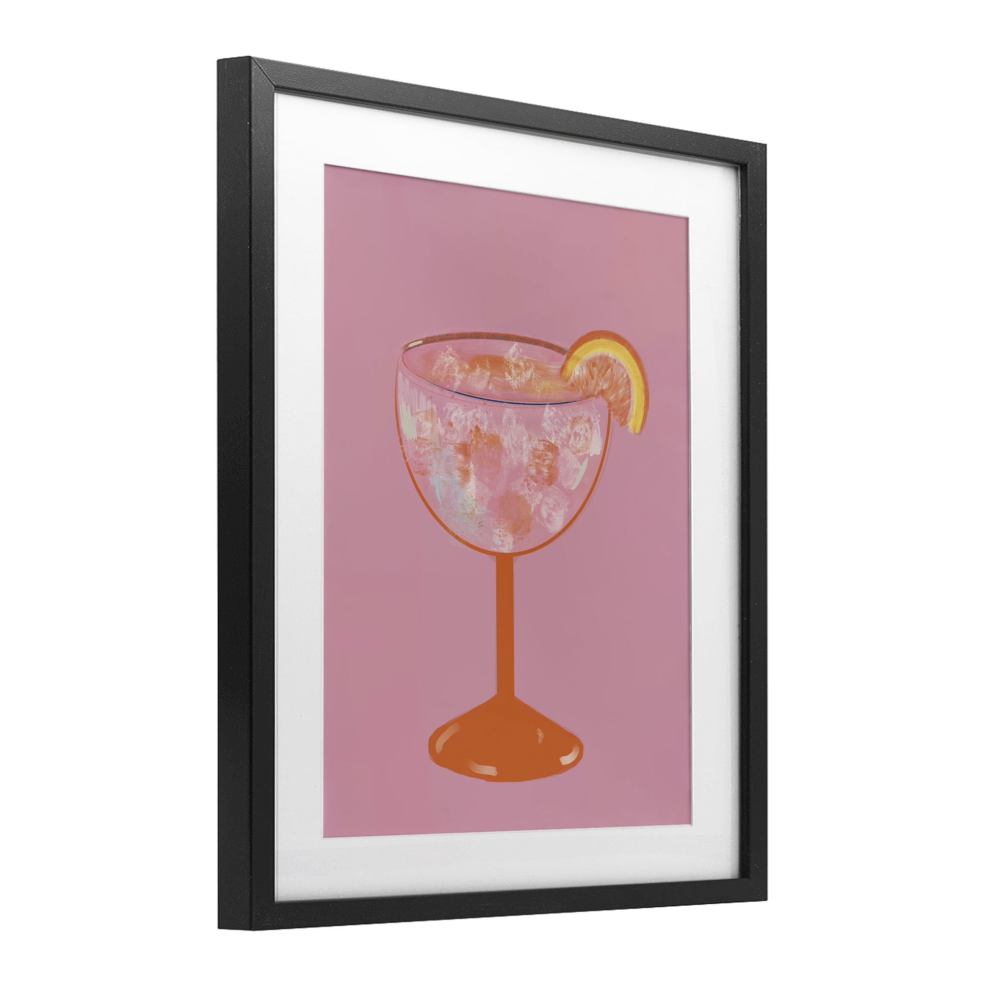 Stupell Industries Paloma Glass over Pink Black Framed Print Under Glass, design by Robin Maria