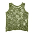 thumbnail image 3 of TYGHBN Ladies' Knitted Sweater Sweater Vest Openwork Sleeveless Summer Bohemian Top Low Round Neck Pullover and Top Leather Tube Top Slim Fit Top Women 4x Tops Shirts with Lace for Women Graphic Top, 3 of 3